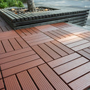 Erommy 44 PCS Interlocking Deck Tiles 12" x 12" – Brown Waterproof PP Flooring for Patio, Balcony, Bathroom, Garden & Poolside, Non-Slip, Easy DIY, Indoor Outdoor All-Weather Use-Erommy