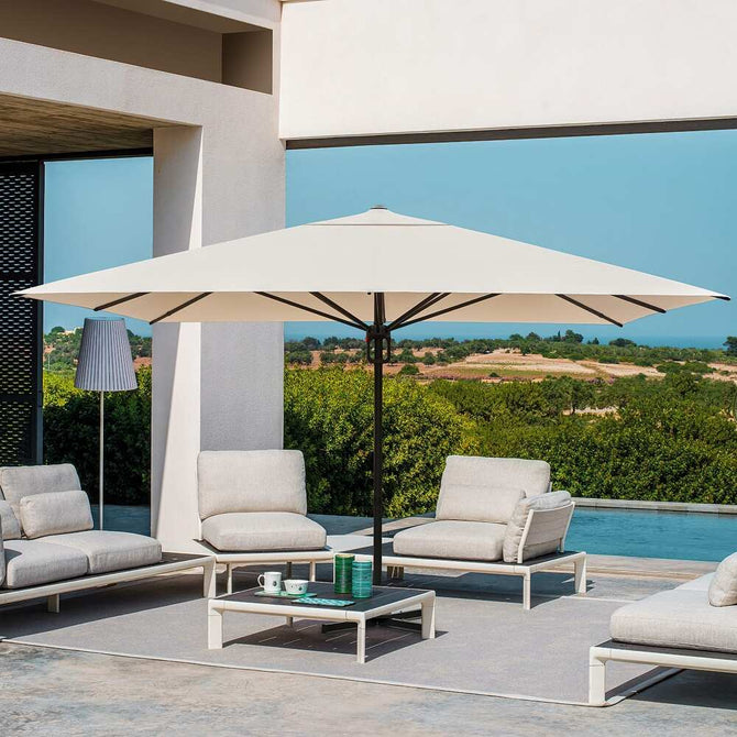 EROMMY Outdoor Patio Umbrella with Easy Button Click Mechanism, Ideal for Gardens and Parties, Beige-Erommy