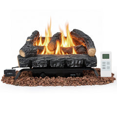 erommy 20 inch ventless propane fireplace logs black product image 3