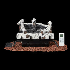 erommy 20 inch ventless propane fireplace logs white product image 2