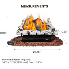 erommy 24 inch white LP propane ventless fireplace logs product image 3