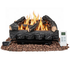 erommy 24 inch black natural gas ventless fireplace logs product image 3