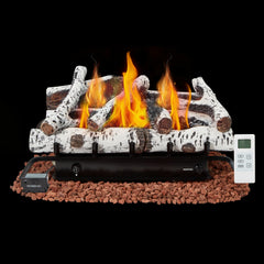 erommy 27 inch ventless propane fireplace logs white product image 1