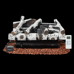 erommy 27 inch ventless propane fireplace logs white product image 2