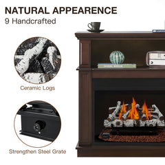 erommy 27 inch ventless propane fireplace logs white product image 4