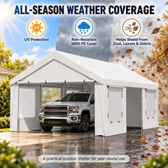 erommy 13x20 white heavy duty carport product image 4