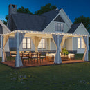 EROMMY 12x24 Pergola with Adjustable Louvered Roof – White-Erommy