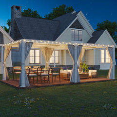 EROMMY 12x24 Pergola with Adjustable Louvered Roof – White-Erommy