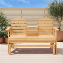 EROMMY Outdoor Glider Chair with Cup Holders, Garden and Park Chair, All-Weather Porch Glider Bench