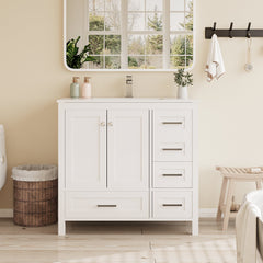 36-inch white bathroom vanity product image 9