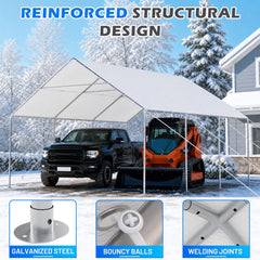 erommy 20x20 white metal carport product image 3