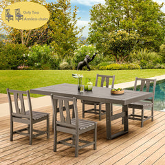 EROMMY 2 Armless chairs, HDPE Patio Furniture for Backyard, Porch, Lawn, Party and Garden, Gray-Erommy