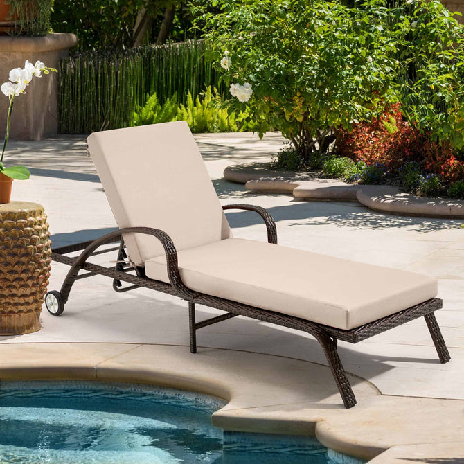 EROMMY Outdoor Lounge Chair Cushion Replacement, Khaki-Erommy