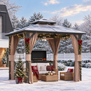 EROMMY 10X10 Gazebo with Polycarbonate Double Roof
