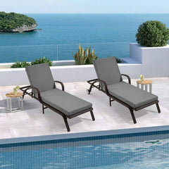 EROMMY Outdoor Lounge Chair Cushion Replacement, Grey-Erommy