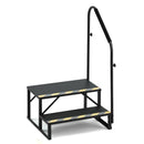 EROMMY 2-Step RV Stairs with Handrail, 660 LBS Metal Steps with Armrest Cover, Anti-Slip Hot Tub & Mobile Home Steps with Non-Skid Tape