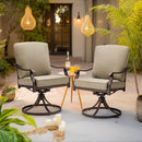EROMMY Patio Swivel Chair Set of 2, Heavy Duty Outdoor Dining Chairs with Thickened Cushions, Metal Patio Chairs Gentle Rocker for Outside, Khaki-Erommy
