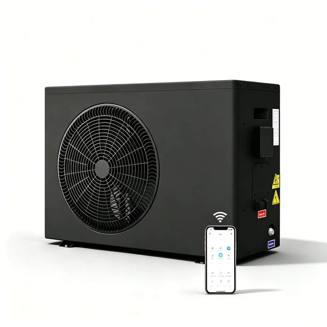 EROMMY 58000BTU DC Inverter Pool Heat Pump, Smart WiFi, Heating & Cooling, for Pools up to 18,000 Gallons, Up to 11.08 COP, 220V