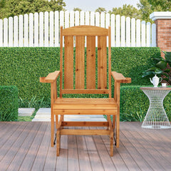 EROMMY Wooden Patio Glider Chair with Cup Holders Heavy Duty 700lbs