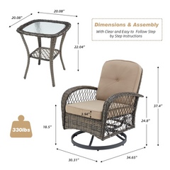 patio swivel glider chairs
