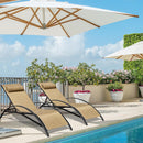 EROMMY Set of 2 Textilene Recliner Chairs All-Weather Outdoor Lounge Chairs with Adjustable Backrest, Patio Chaise Lounges, for Beach Yard Pool,Brown-Erommy