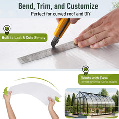 EROMMY 12 Pack 5'x2' Polycarbonate Greenhouse Panels, 0.32" Twin-Wall Sheets, UV Resistant & Weatherproof Clear Roofing for Greenhouse,Gazebo Roofing and Outdoor Projects, Transparent