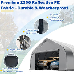EROMMY 20x40 FT Heavy Duty Durable Carport With 3-Layer PE Waterproof Cover