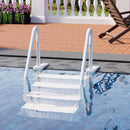 EROMMY Pool Ladder, 4-Step Pool Stairs with Double Handrails and Non-Slip Steps for 48-54” Above Ground and In-Ground Pools, White