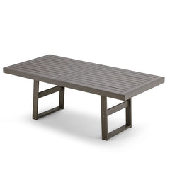 EROMMY HDPE Dining Table, Patio Conversation Table for 4-6 Persons with Weather Resistant & Easy Maintenance, Perfect for Garden, Outdoor, Grey