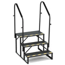 EROMMY 3-Step RV Steps with Dual Handrails, 660 LBS Heavy-Duty RV Stairs with Armrest Covers, Anti-Slip Hot Tub and Mobile Home Steps with Non-Skid Tapes