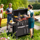 EROMMY 36 In Large Charcoal Grill - 620 Sq.In Oversized BBQ Area with Storage Cabinet & Individual Lifting Charcoal Trays, Foldable Side Tables and Thermometer