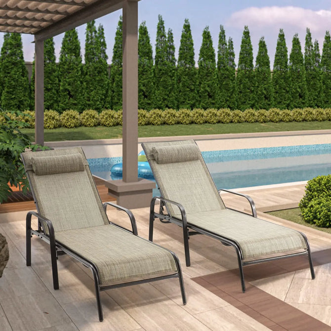 outdoor lounge chair set of 2