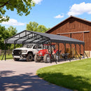 EROMMY 20x40 FT Heavy Duty Metal Carport with Reinforced Steel Braces & Galvanized Steel Roof and Frame, Sturdy Car Shed in All Weathers, Easy Assembly Car Shelter for 2 Cars, SUV, Tractors and Boat
