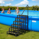 EROMMY 6-Step RV Steps with Handrail, 660LBS Capacity, Metal Mobile Home Stairs with Armrest, Anti-Slip Hot Tub & Camper Steps, Non-Skid Treads