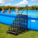 EROMMY 6-Step RV Steps with Handrail, 660LBS Capacity, Metal Mobile Home Stairs with Armrest, Anti-Slip Hot Tub & Camper Steps, Non-Skid Treads