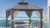 EROMMY 12' x 12' Hardtop Gazebo Canopy Galvanized Steel Pergolas with Netting & Curtains