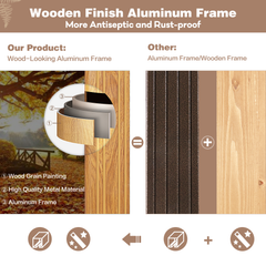 EROMMY 12' x 14' Deluxe Hardtop Wooden Finish Aluminum Patio Gazebo w/ Galvanized Steel Metal Double Roof, Curtains &Netting