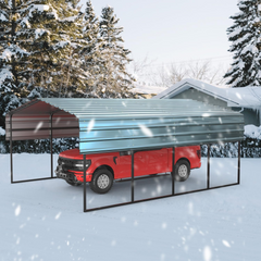 EROMMY 10‘ x 15’ Metal Carport with Galvanized Steel Roof, Sturdy Metal Multi-Use Shelter, Carport for Cars, Boats, Trucks, and Tractors