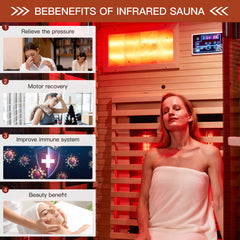 EROMMY Infrared Sauna 3 Person with Full Spectrum Heaters for Home or Gym