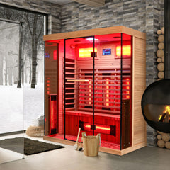 EROMMY Infrared Sauna 3 Person with Full Spectrum Heaters for Home or Gym