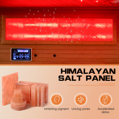 EROMMY Infrared Saunas for Home, 2-3 Person Sauna with 10 Minutes Warm-up System & Himalayan Salt Panel, Corner Sauna with Canadian Hemlock, 220V
