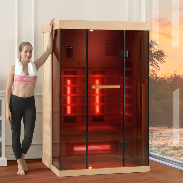 EROMMY Infrared 2 Person Sauna with Chromotherapy Heater for Home or Gym