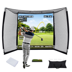 EROMMY 10x8ft Golf Practice Hitting Net with Impact Screen