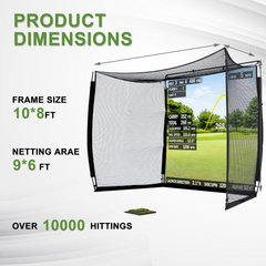 EROMMY 10x8ft Golf Practice Hitting Net with Impact Screen