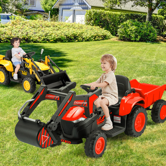 EROMMY Electirc Ride on Excavator with Electric Digging Arm, 4WD