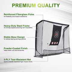 EROMMY 10x7.5ft Golf Practice Hitting Net with Target