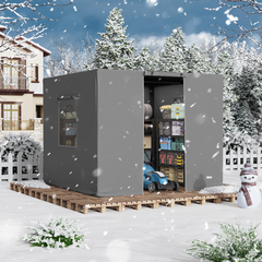 10FT X 10FT Pergola Winter Cover,  All-Season Pergola Accessory, Outdoor Pergola Cover with Sidewalls and Mesh Windows, Waterproof Enclosure for Weather Protection, Fits Most Pergola Sizes