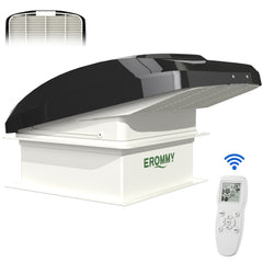 EROMMY RV Roof Vent, 12V DC 30W RV Vent Fan with 10-Speed Reversible Airflow, Remote Control & Auto Thermostat, 14" x 14" RV Exhaust Fan for Camper and Travel Trailer