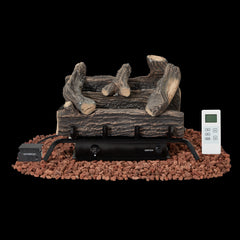 EROMMY 20 Inch Ventless Fireplace Logs Set, Only Used for LP/Propane, Brown