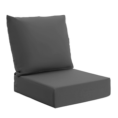 EROMMY Patio Furniture Cushions with Handle and Ties, Waterproof, Fade-resistant Outdoor Couch Cushion, Chair Pads for Dining Chairs, Gray